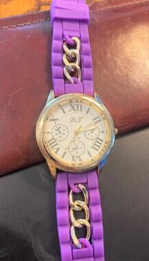 Women's 45mm Gold Tone DF Watch, Poly Band